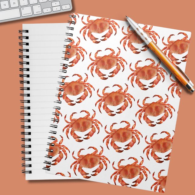 Cuaderno Patrón de cangrejos junto al mar (Seaside Crabs Pattern Notebook – Coastal Ocean Journal)