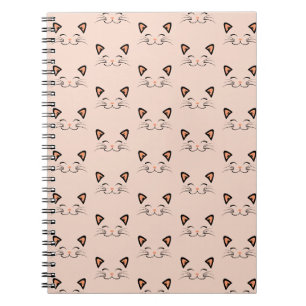 Cuaderno Patrón de cara de gato gatito flotante