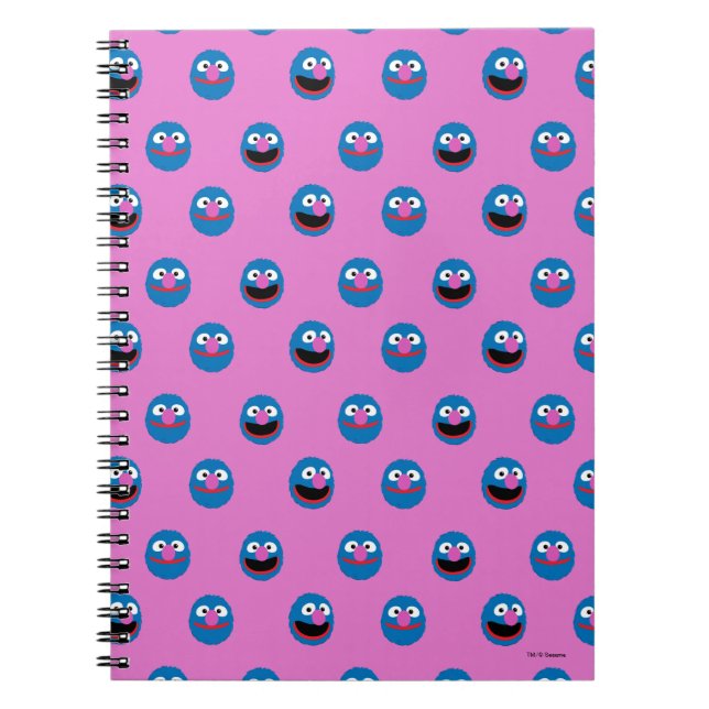 Cuaderno Patrón de cara de Grover rosa (Frente)