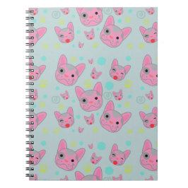 Cuaderno Patrón de cara de perro lindo - portátil