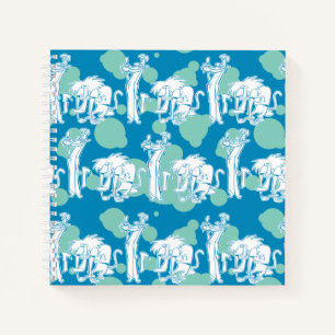 Cuaderno Patrón de caracteres azul de comadreja y baboon