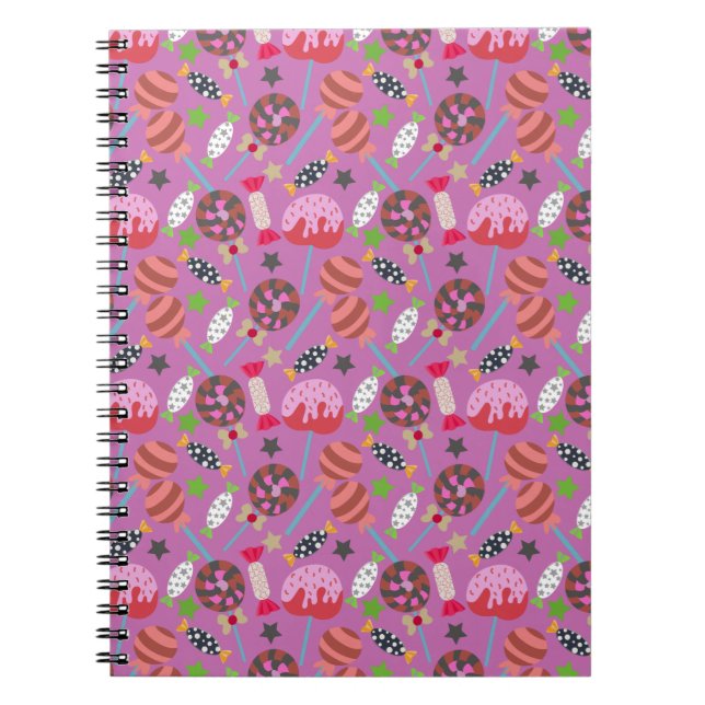 Cuaderno Patrón de caramelos | Patrón de chupachups | Chupa (Frente)