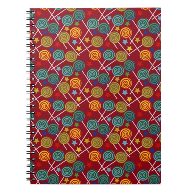 Cuaderno Patrón de caramelos | Patrón de lollies | pirulí 3 (Frente)