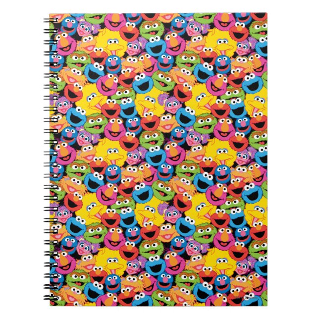 Cuaderno Patrón de caras de personajes de la calle Sesame (Frente)