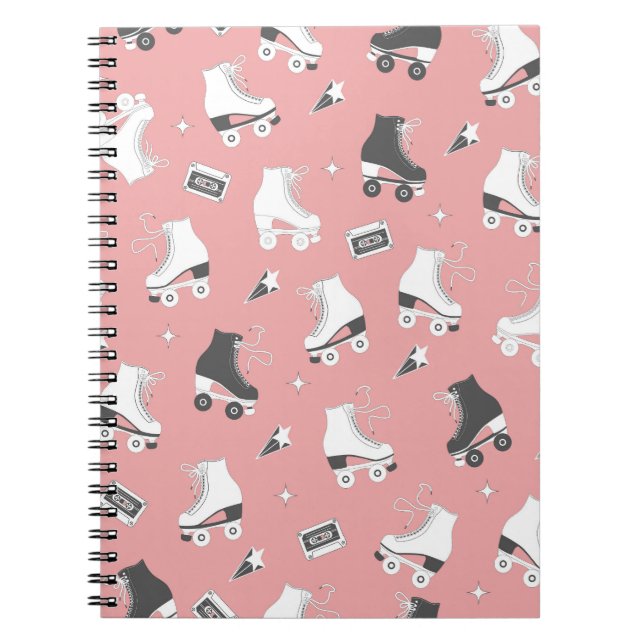 Cuaderno Patrón de cassette de patines de rodillos. (Frente)