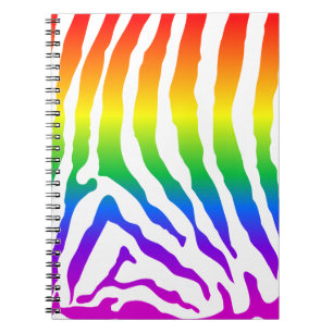 Cuaderno Patrón de cebra arco iris