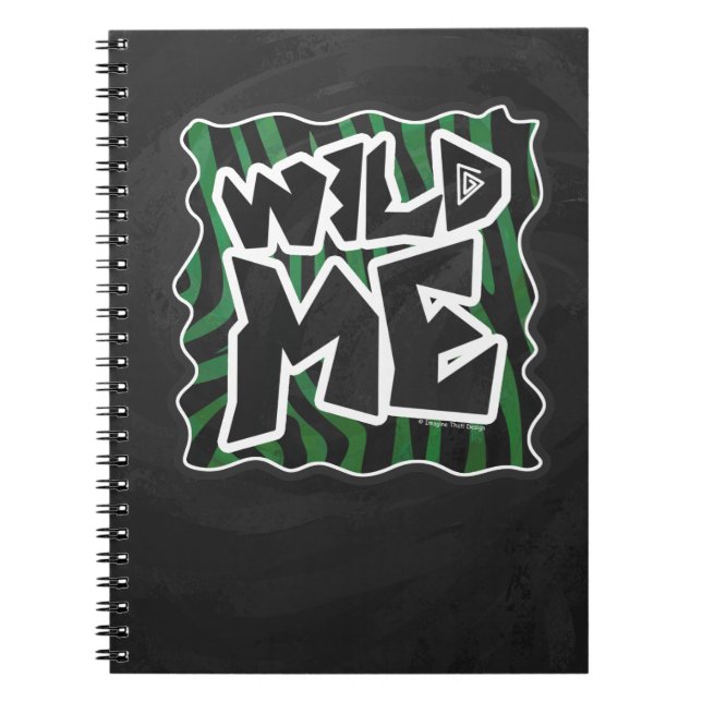 Cuaderno Patrón de cebra verde y negra de Wild Me (Frente)