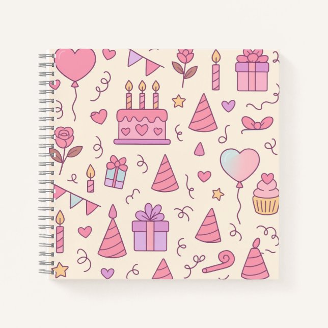 Cuaderno Patrón de Celebración de Fiesta de Princesa Dulce (Anverso)