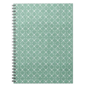 Cuaderno Patrón de celosía aterciopelado en verde menta