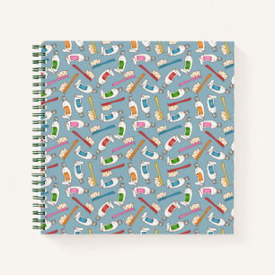 Cuaderno Patrón de cepillo de dientes y pasta dental
