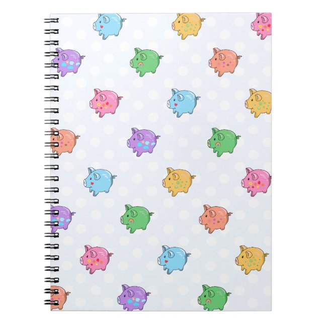 Cuaderno Patrón de cerdo pastel (Frente)