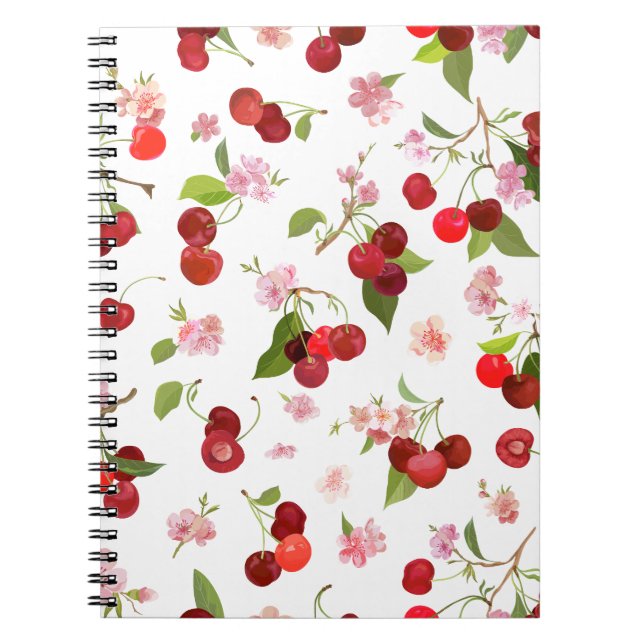 Cuaderno Patrón de cerezas 1 (Frente)