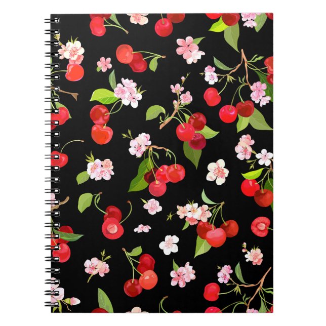 Cuaderno Patrón de cerezas 2 (Frente)