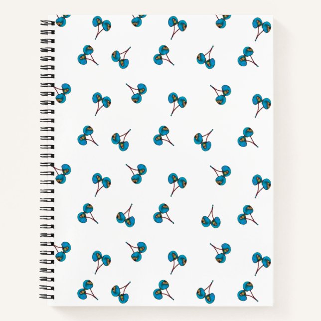 Cuaderno Patrón de cerezas azules (Anverso)