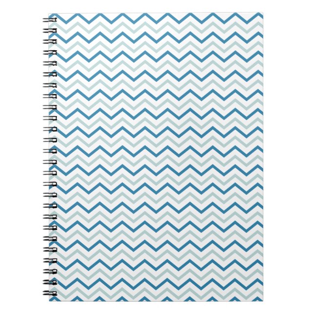 Cuaderno Patrón de cheurón azul Aqua (Frente)