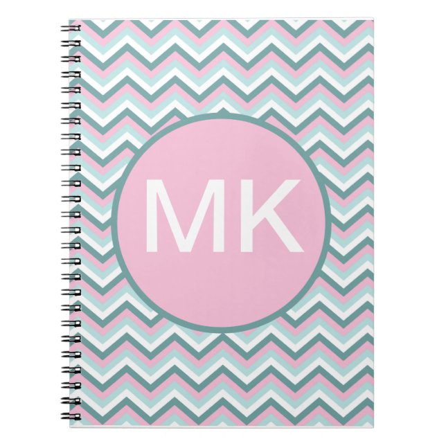 Cuaderno Patrón de cheurón de niebla oceánica (Frente)
