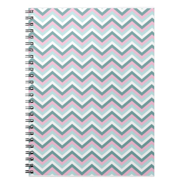 Cuaderno Patrón de cheurón de niebla oceánica (Frente)
