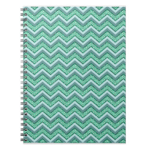 Cuaderno Patrón de cheurón esmeralda factible