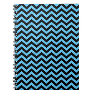 Cuaderno Patrón De Chevron Azul Y Negro