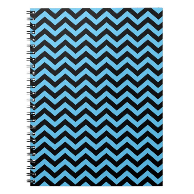 Cuaderno Patrón De Chevron Azul Y Negro (Frente)