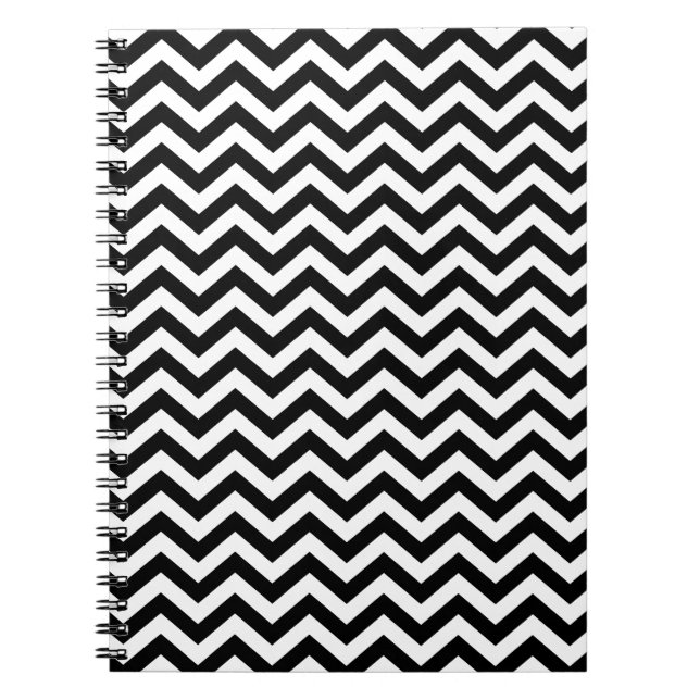 Cuaderno Patrón De Chevron Blanco Y Negro (Frente)