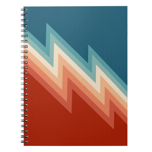 Cuaderno Patrón de chevron de estilo retro (Frente)