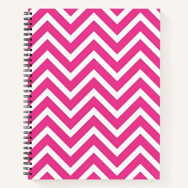 Cuaderno Patrón de chevron de zigzag rosado (Anverso)