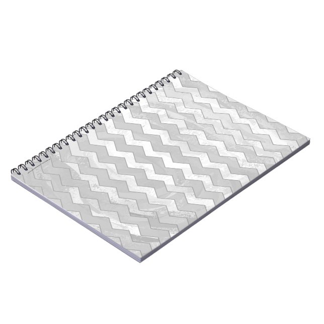 Cuaderno Patrón de Chevron Gris con cielo lluvioso (Lado Izquierdo)