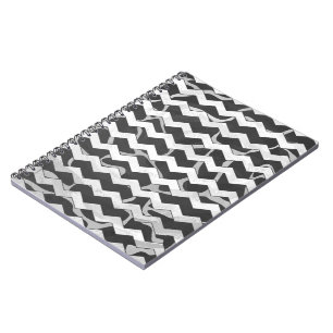 Cuaderno Patrón de Chevron Negro y Gris de Jirafa