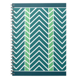 Cuaderno Patrón de Chevron Verde azulado