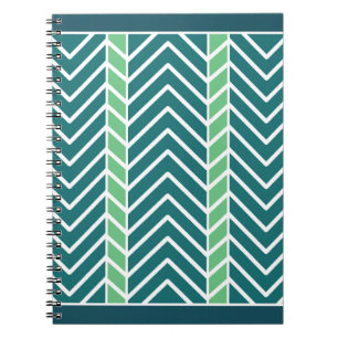 Cuaderno Patrón de Chevron Verde azulado