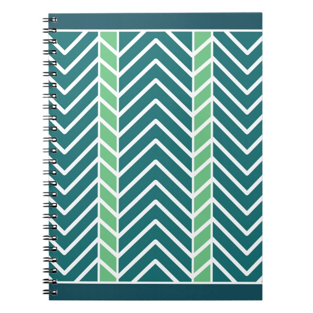 Cuaderno Patrón de Chevron Verde azulado (Frente)