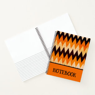 Cuaderno Patrón de Chevron Zigzag de Halloween – Naranja y