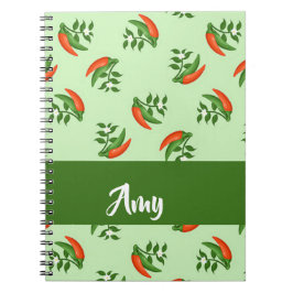 Cuaderno Patrón de chile rojo y verde