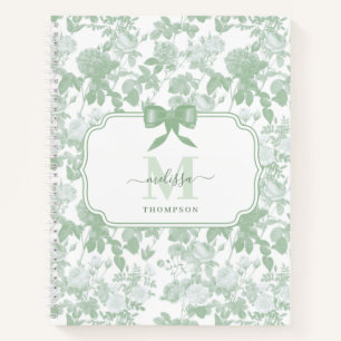 Cuaderno Patrón de chinoiserie francés de rosas florales ve