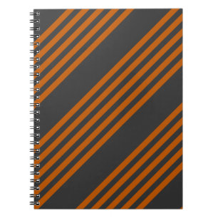 Cuaderno Patrón de cinco bandas de naranja quemado y carbón