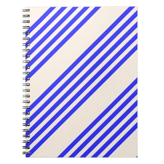 Cuaderno Patrón de cinco rayas azul eléctrico y beige (Frente)