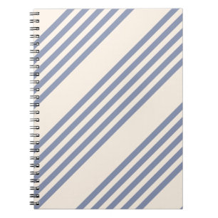 Cuaderno Patrón de cinco rayas azul grisáceo y beige