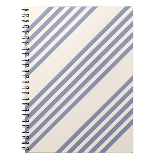 Cuaderno Patrón de cinco rayas azul grisáceo y beige (Frente)