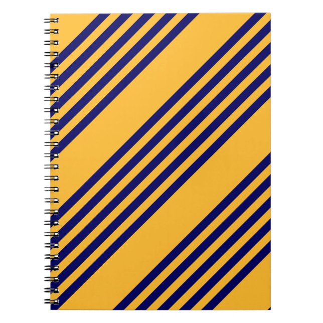 Cuaderno Patrón de cinco rayas azul marino y amarillo solea (Frente)