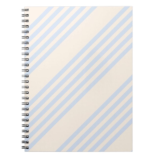 Cuaderno Patrón de cinco rayas azul pálido y beige (Frente)