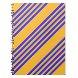 Cuaderno Patrón de cinco rayas azul y amarillo eléctrico