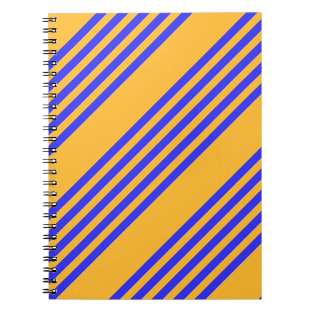 Cuaderno Patrón de cinco rayas azul y amarillo eléctrico (Frente)
