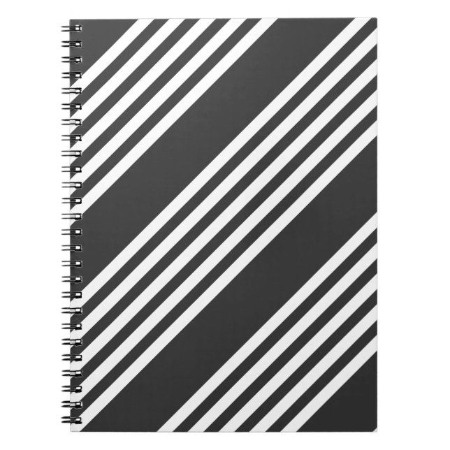 Cuaderno Patrón de cinco rayas blanco y carbonífero (Frente)