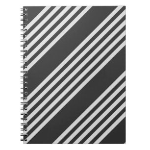 Cuaderno Patrón de cinco rayas de gris claro y carbón veget