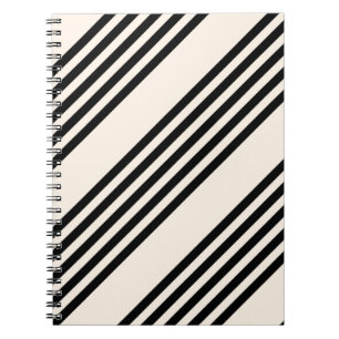Cuaderno Patrón de cinco rayas negro y beige