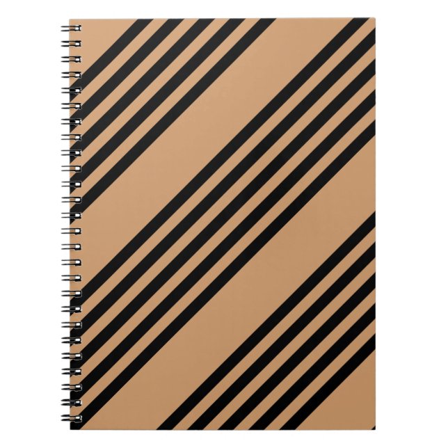 Cuaderno Patrón de cinco rayas negro y marrón (Frente)