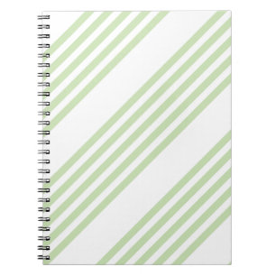 Cuaderno Patrón de cinco rayas verde claro y blanco