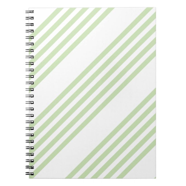 Cuaderno Patrón de cinco rayas verde claro y blanco (Frente)