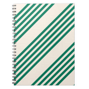 Cuaderno Patrón de cinco rayas verde y beige de los bosques
